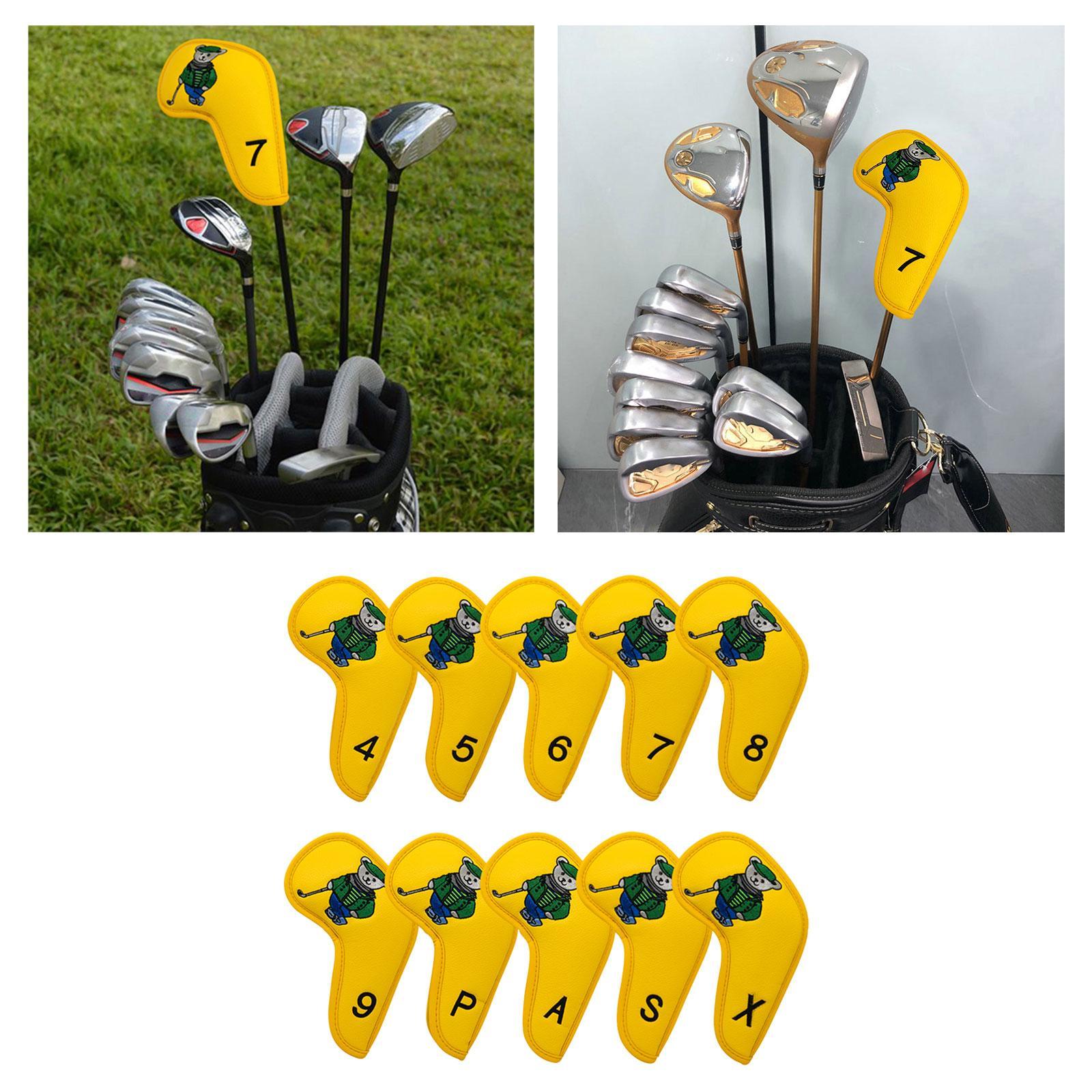 10Pcs Golf Iron Headcover Protector Guard Outdoor Sports Golf Accessories 4-9,P,S,A,X Gift for Golfers Golf Wedge Covers Club Head Cover