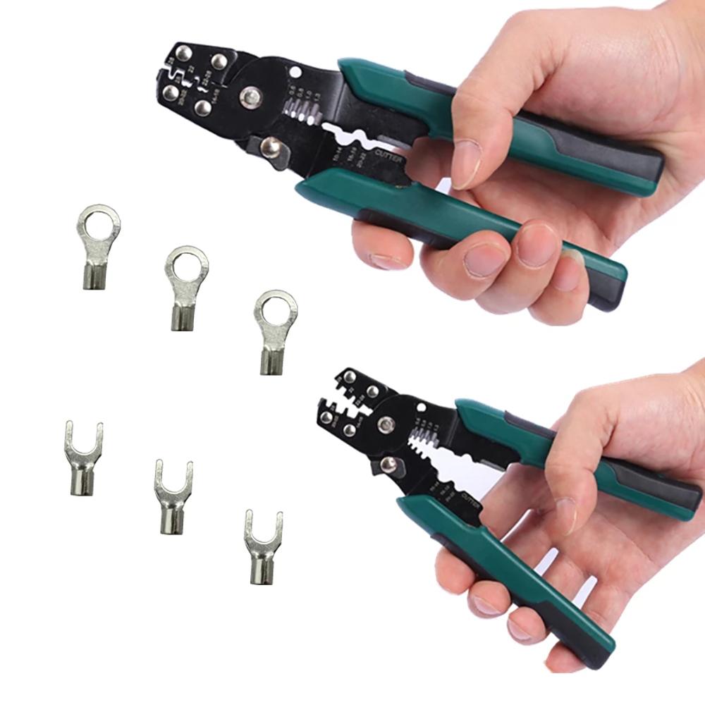 320pcs Crimp Terminal with Pliers Set 10-in-1 Crimp Terminals Kit U Shaped O Shaped Cold Pressed Bare Terminals Box