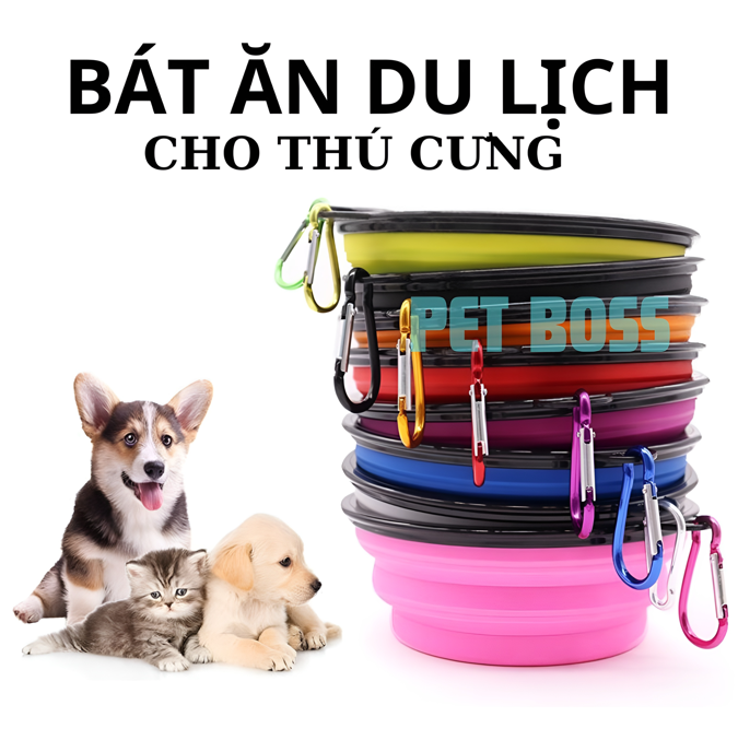 BÁT ĂN DU LỊCH CHO THÚ CƯNG, CÓ THỂ GẤP,NHẸ, TIỆN LỢI KHI MANG THEO