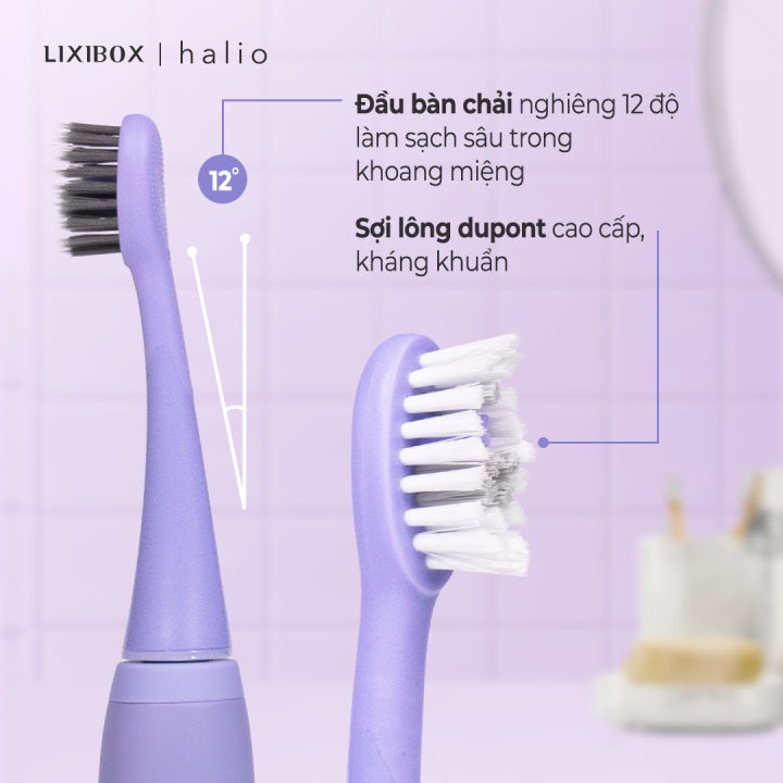 Combo Máy Tăm Nước Cầm Tay Halio UltraClean - Blue Và Bàn Chải Điện Làm Trắng Răng - Periwinkle