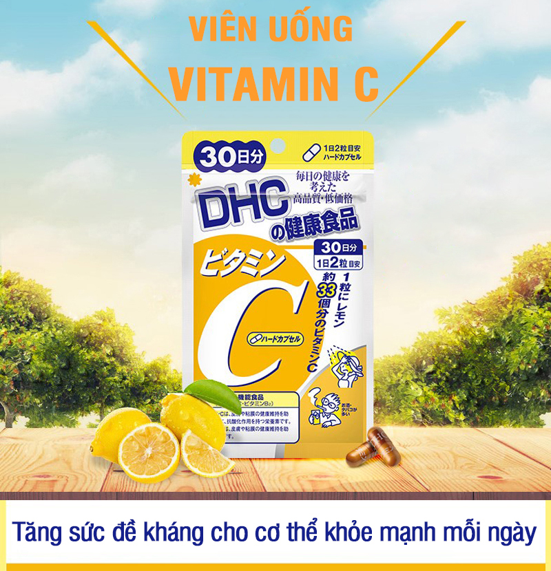 Combo Giảm nóng trong - Trắng da (Viên uống DHC Nhật Bản Rau củ và Vitamin C) Thực phẩm chức năng gói 30 ngày JN-DHC-CB9