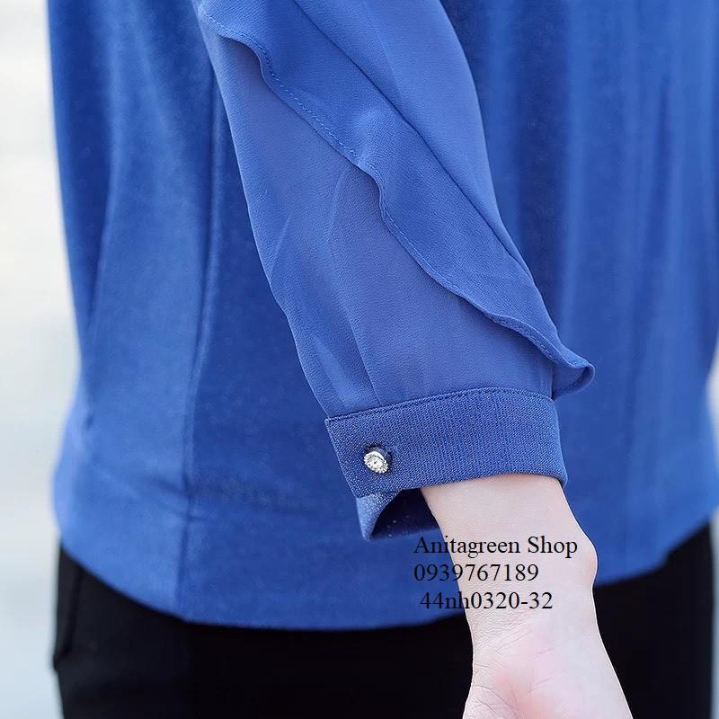 44nh0320-ÁO KIỂU KIM TUYẾN TRUNG NIÊN S-6XL