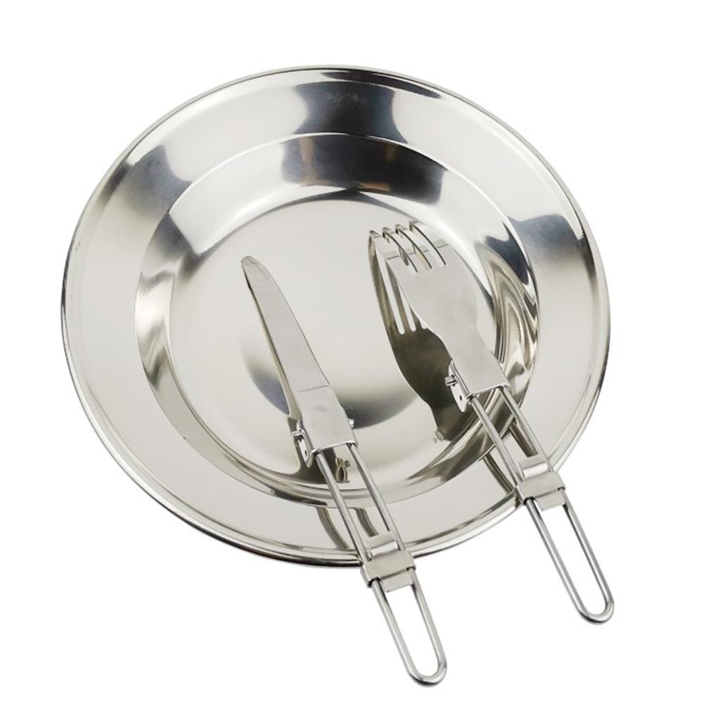 6 in 1 Outdoor Portable Tableware with Bowl Plate Cup for Camping Hiking