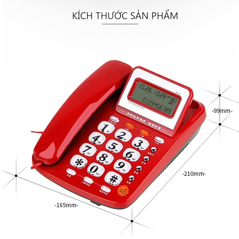 H25R/H25W Điện thoại cố định điện thoại bàn màu trắng và đỏ, 2 cổng nối POS và máy Fax vinhthuan.shop