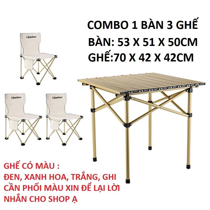 Bàn gấp gọn dã ngoại, Bàn Gấp Mặt Kim Loại Cỡ Lớn - Có thể xếp gọn đi cắm trại, dã ngoại Tặng Túi Đựng , Đồ Cắm Trại.