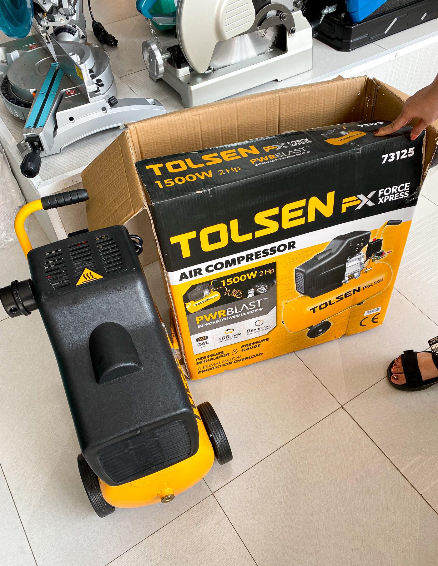 MÁY NÉN KHÍ CÓ DẦU 24L 1.500W TOLSEN 73125 - HÀNG CHÍNH HÃNG