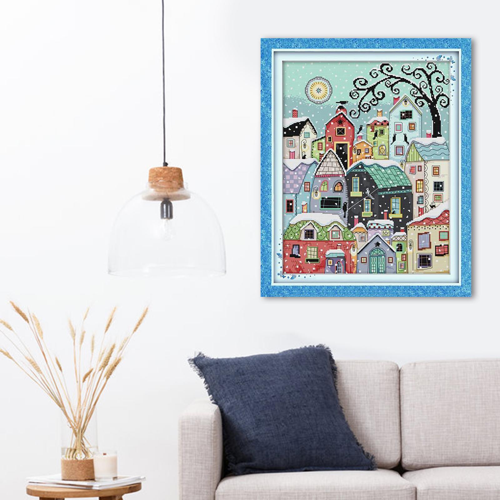 Cross Stitch Kits Embroidery Kit Needlework - Snow Street Scenery