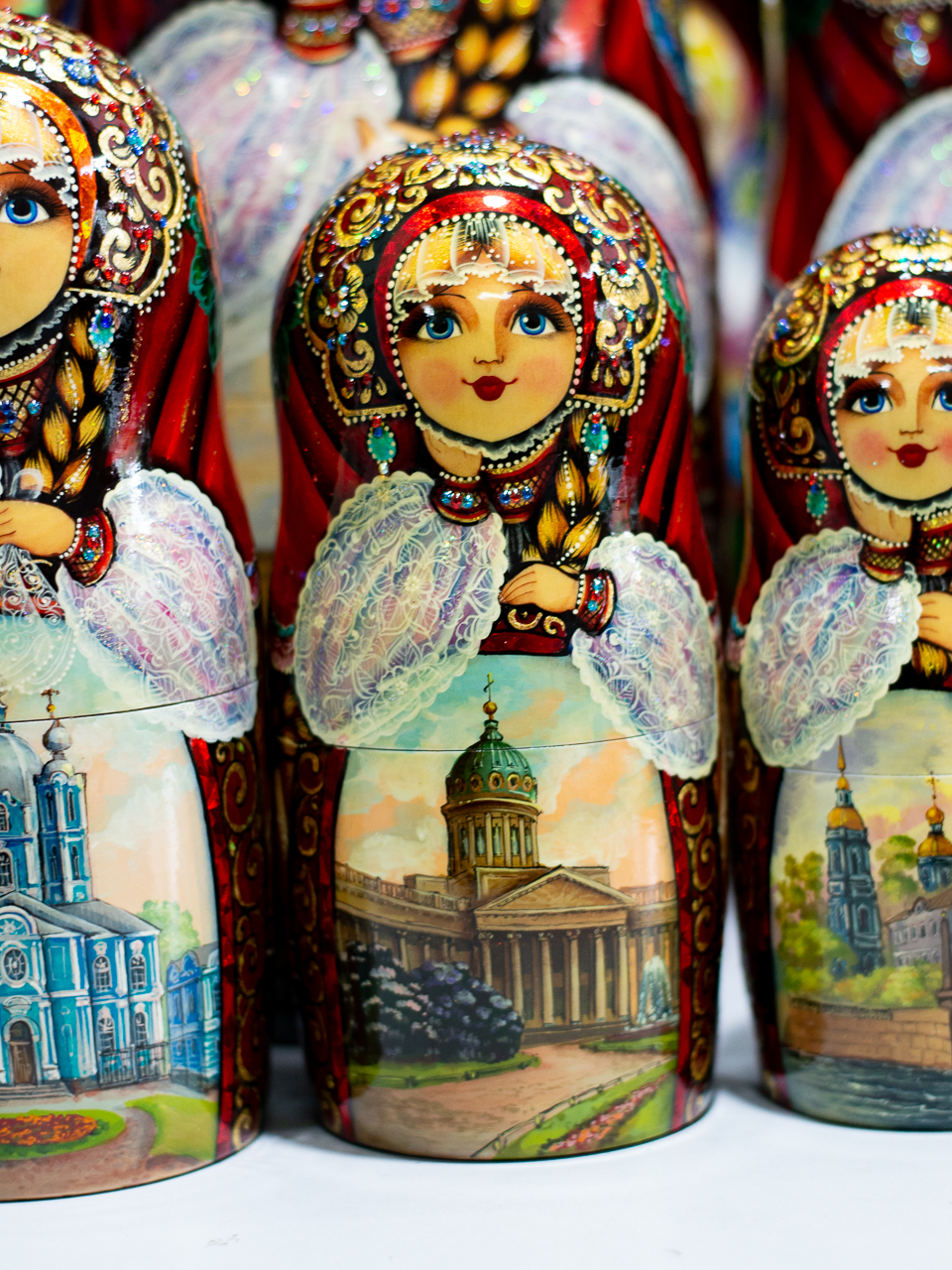 BỘ BÚP BÊ NGA MATRYOSHKA CỠ LỚN 30 LỚP CAO 50CM HOA VĂN "PHONG CẢNH NƯỚC NGA" CỰC ĐẸP, ĐỘC ĐÁO VÀ SANG TRỌNG