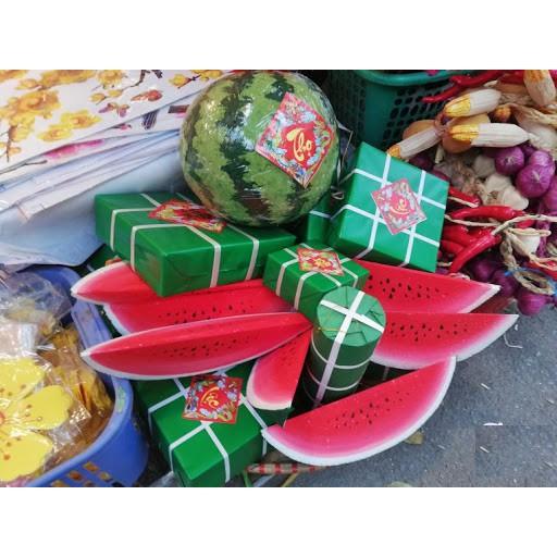 Mô hình Dưa Hấu quả Phúc Lộc Thọ, dưa hấu miếng trang trí nhà cửa ngày Tết, làm mẹt treo cửa