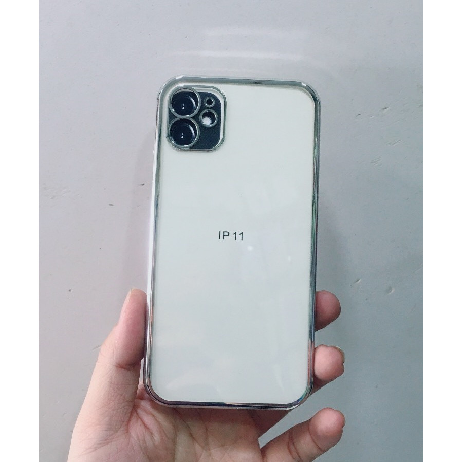 Ốp lưng trong suốt viền màu cạnh vuông giả iphone 12 dành cho iPhone 11, 11 Pro Max chính hãng KST