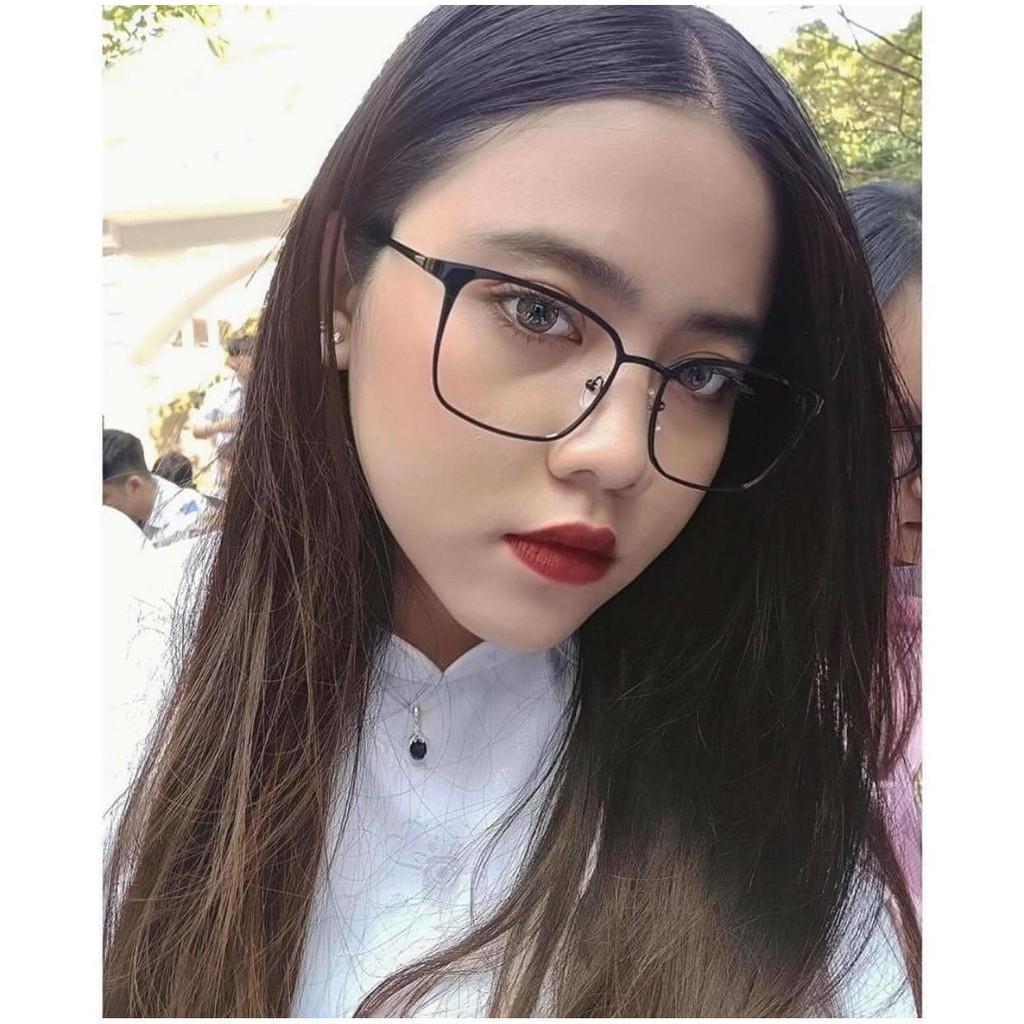 Gọng kính mắt vuông kim loại thời trang nam nữ 8072 Chilistore