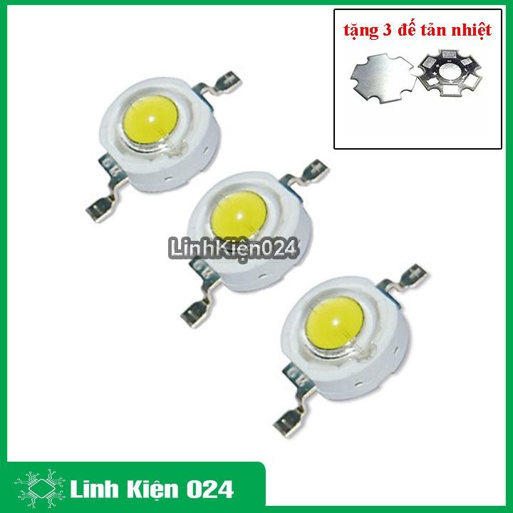 Bộ 3 Led Công Suất 1W Sáng Xanh Lá ( Tặng 3 Đế Tản Nhiệt - Chưa Hàn )