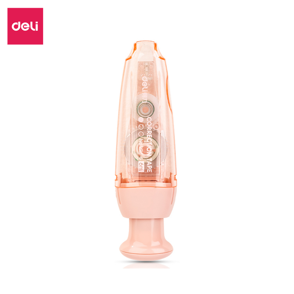 Bút Xóa Băng Có Nút Bấm 6M Deli - Xóa Sạch Phủ Kín Khô Nhanh, Có Thể Viết Đè Lên Ngay - Băng Kéo Cho Học Sinh, Văn Phòng