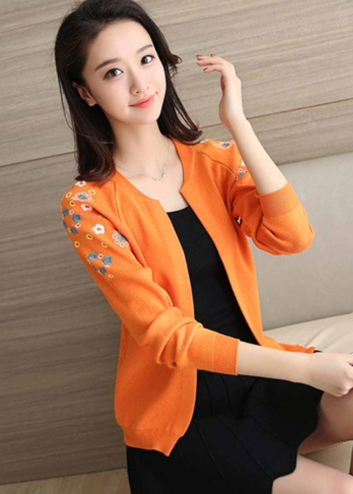 Áo khoác nhẹ Cardigan hoạ tiết hoa xinh Anas Ya