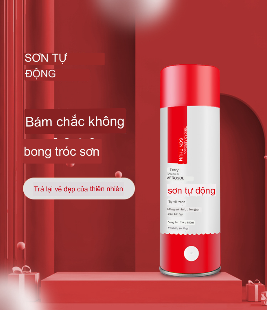 Sơn xịt vàng 450ml Tecoli Golden cao cấp bám dính cao