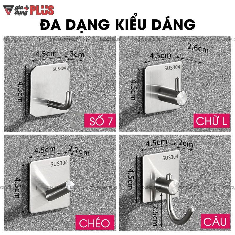 Móc Treo Khăn, Quần Áo, Đồ Dùng Đa Năng Inox 304 Cao Cấp, Dán Tường Bằng Keo Dán Siêu Chắc