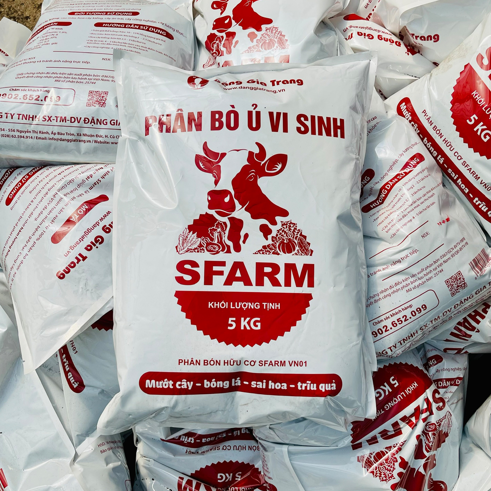 Phân bò ủ vi sinh SFARM đã qua xử lý - Túi 5kg