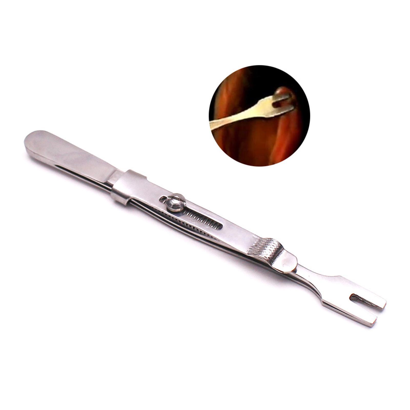 Body Piercing Tweezer Forceps Clamp Easy Lock Slotted for Ear Piercing