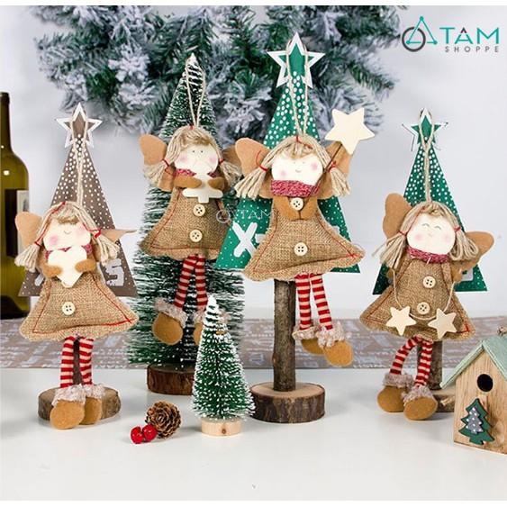 Phụ kiện treo Noel thiên thần vải bố 2 nút X-PKTCT-28