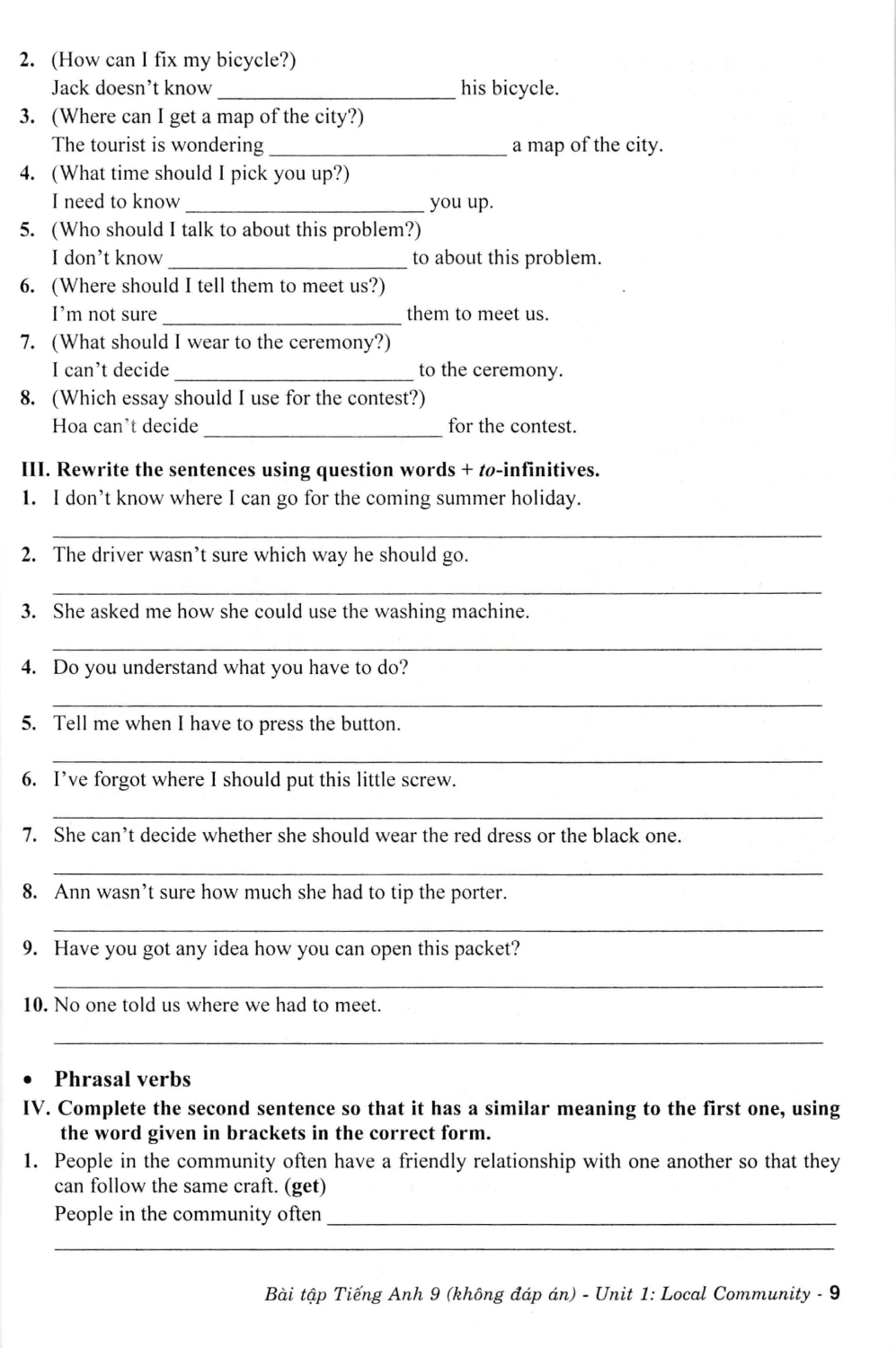 Bài Tập Tiếng Anh 9 - Không Đáp Án (Dùng Kèm SGK Kết Nối Tri Thức Với Cuộc Sống) (HA)