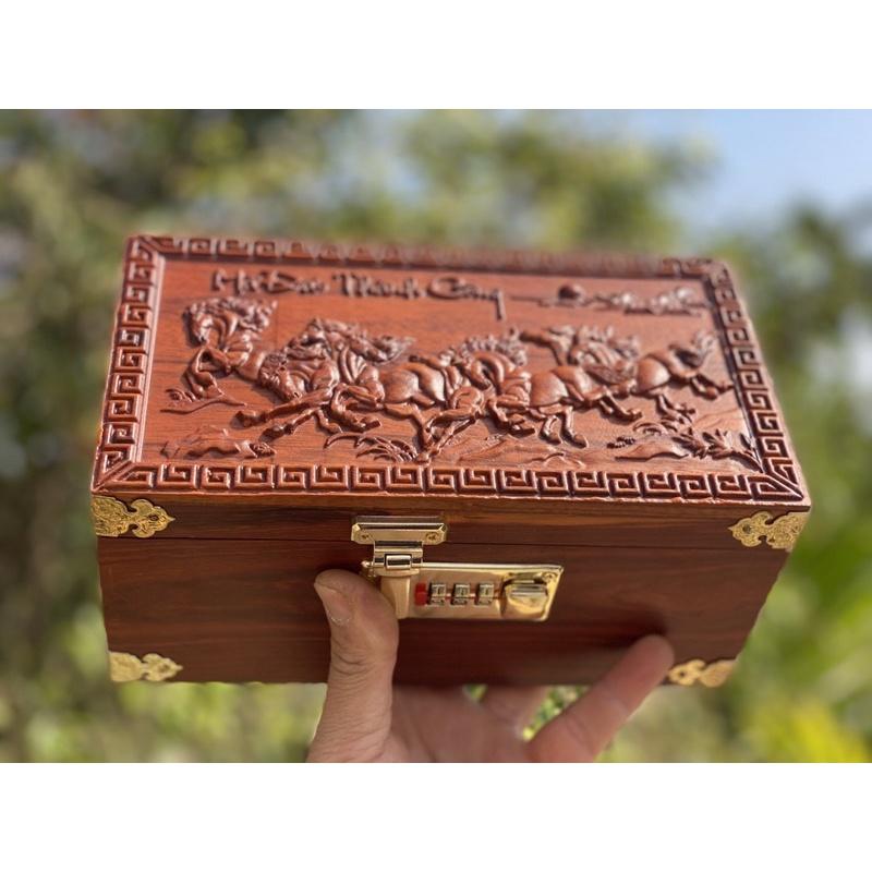 Hộp đựng tiền, trang sức gỗ hương trang trí bàn làm việc