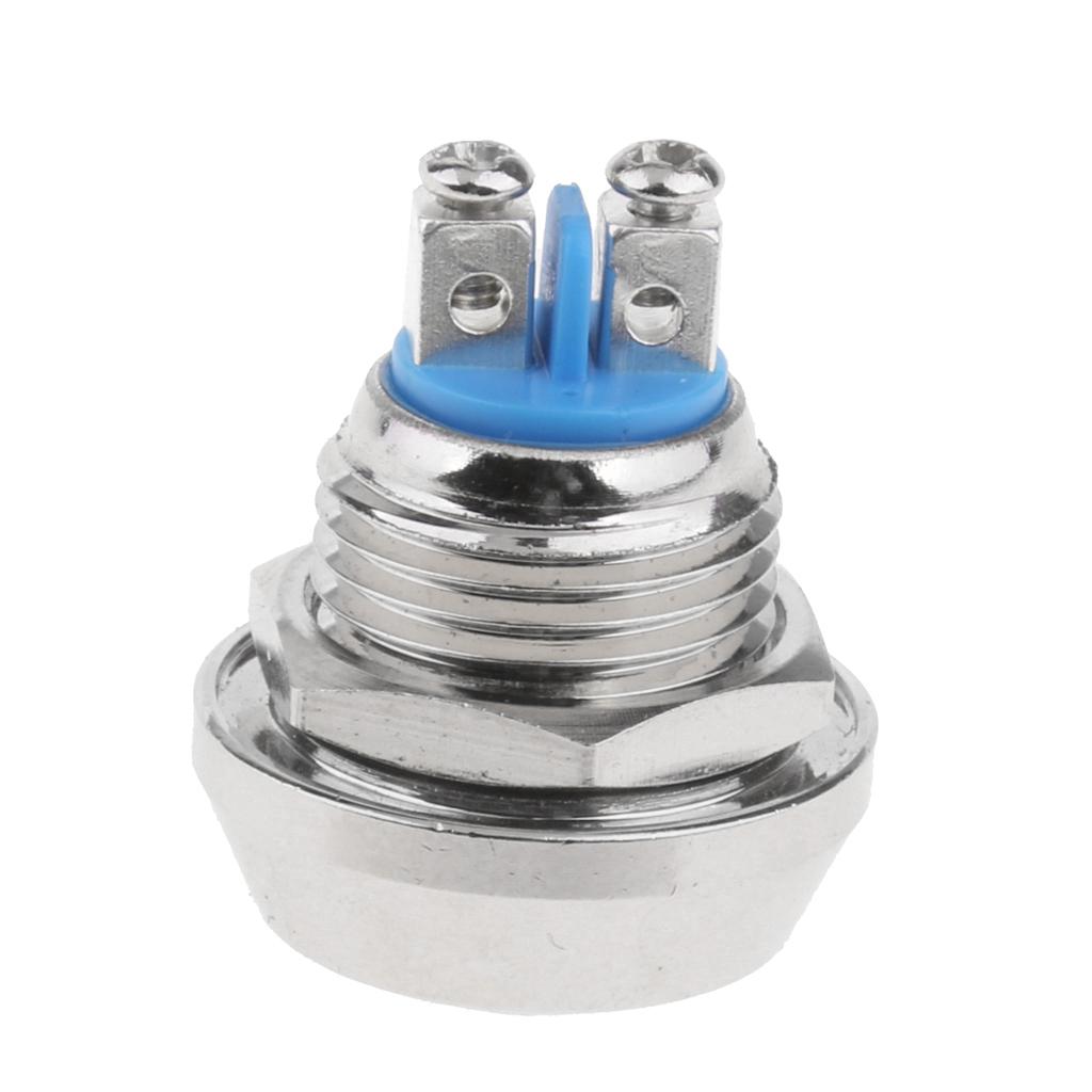 Nút Kim Loại Tròn 12 Mm SPST Nút ấn Tạm Thời 1NO P67 Không Thấm Nước