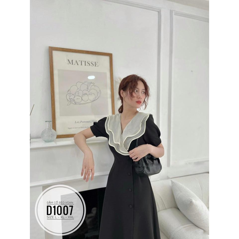 Bigsize Đầm cổ bèo voan D1007