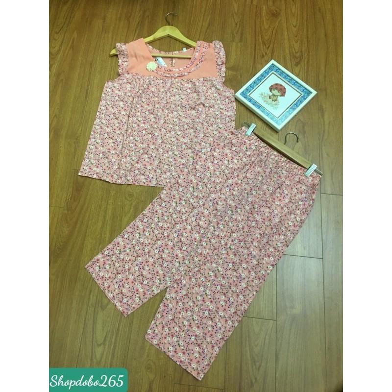 Đồ bộ nữ,đồ ngủ mặc nhà lửng 9 tấc vải lụa size đại hoa nhí phối tằm ý siêu cưng