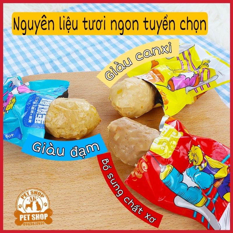 Snack ăn liền cho Chó Mèo thịt viên Gà Rau củ Lòng Đỏ Trứng, gói tiện dụng cho 1 bữa ăn