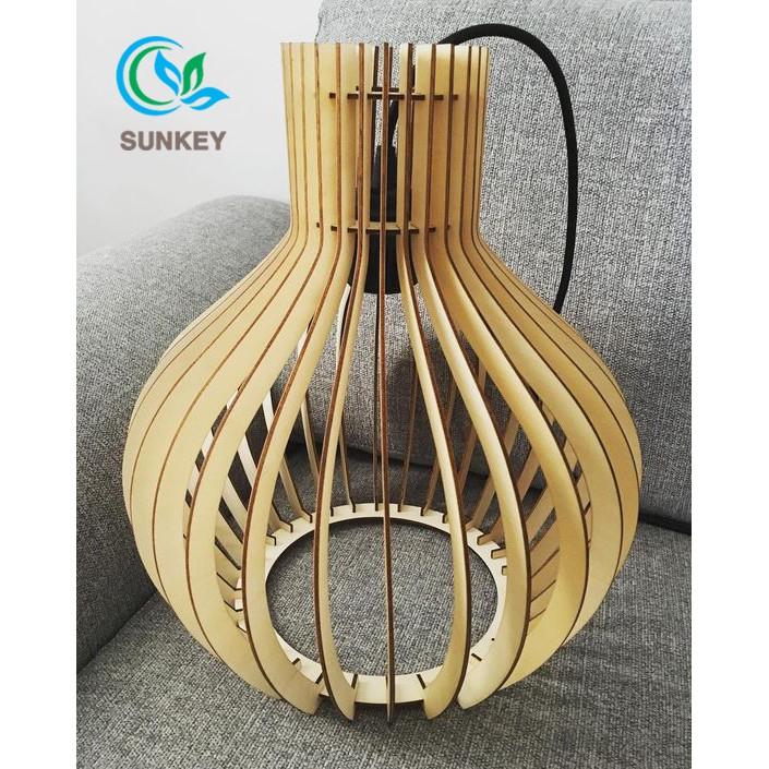 Đèn Trang Trí Ánh Dương Kích Thước 25x30cm Chất Liệu Gỗ Plywood