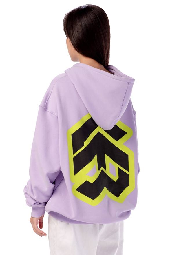 Áo Hoodie 5THEWAY Tay Dài Tím aka 5THEWAY /stroke/ Big Logo Square Hoodie in PASTEL LILAC