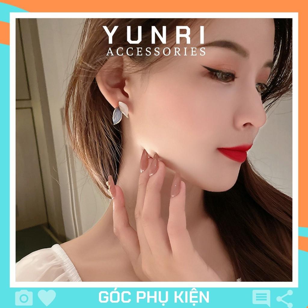 Bông tai nữ dễ thương cá tính Hàn Quốc hai chiếc lá Phụ kiện trang sức Yunri Accessories N450402