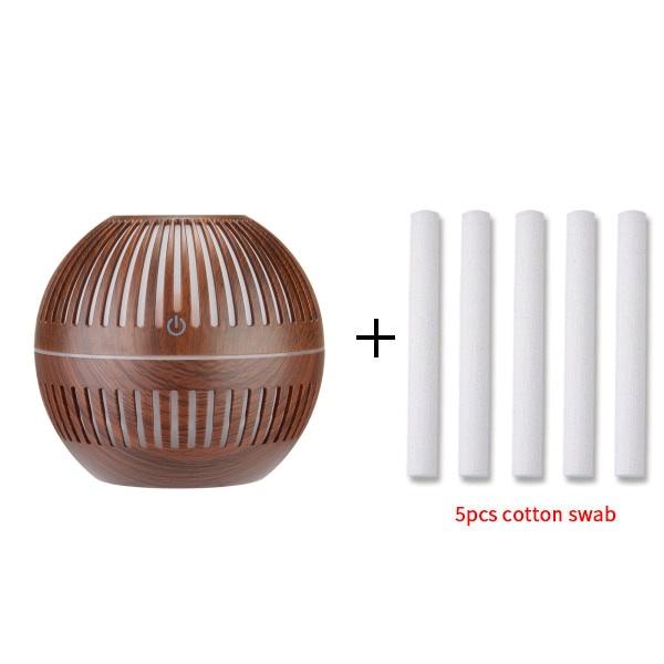 130ml Wood Grain Air Humidifier USB Rechargeable Humidifier Essential Aroma Oil Diffuser Ultrasonic Mini Mist Maker LED Ligh