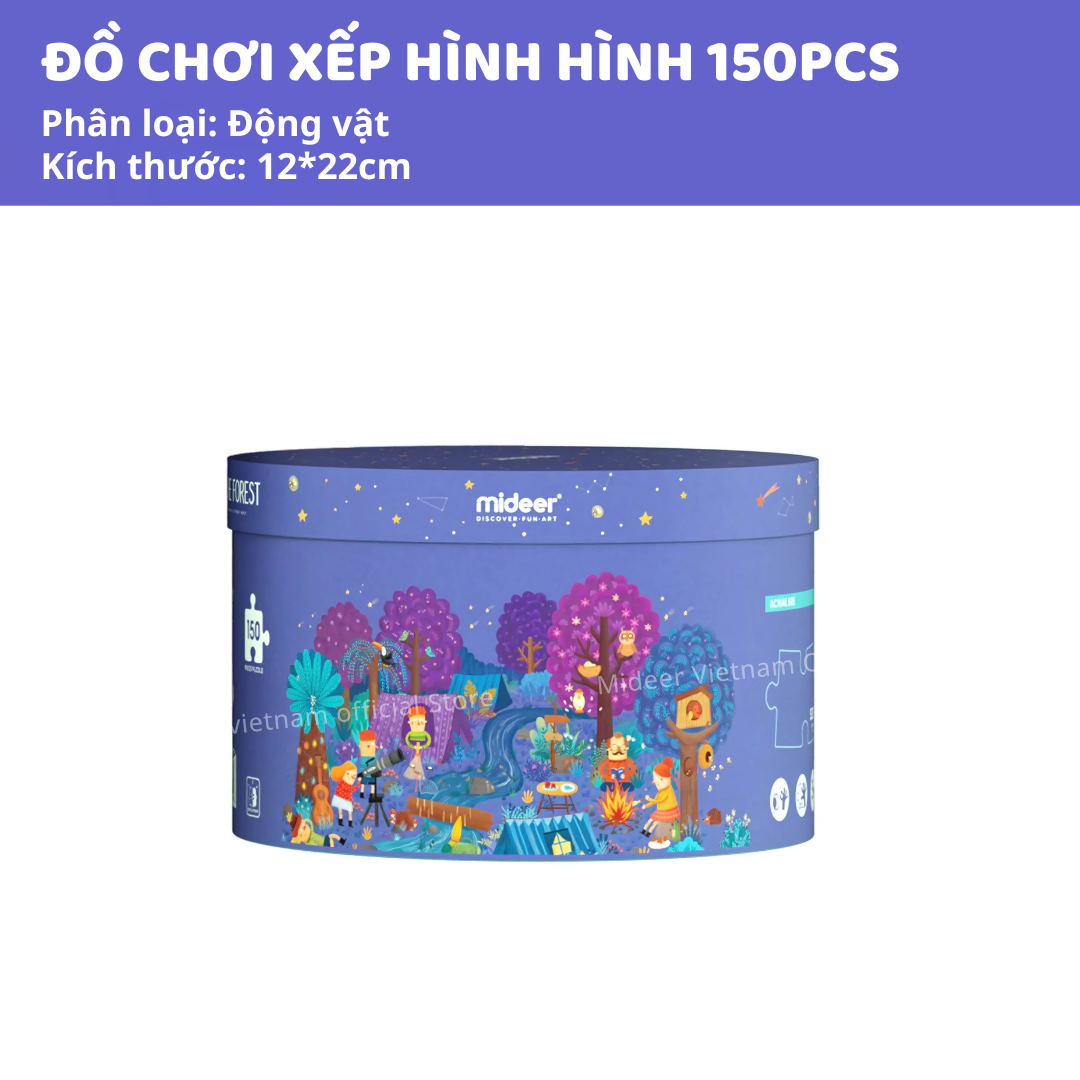 Ghép hình cho bé, tranh ghép Mideer 150P Round Puzzle, đồ chơi trí tuệ Cho bé 5 6 7 8 9+ Tuổi