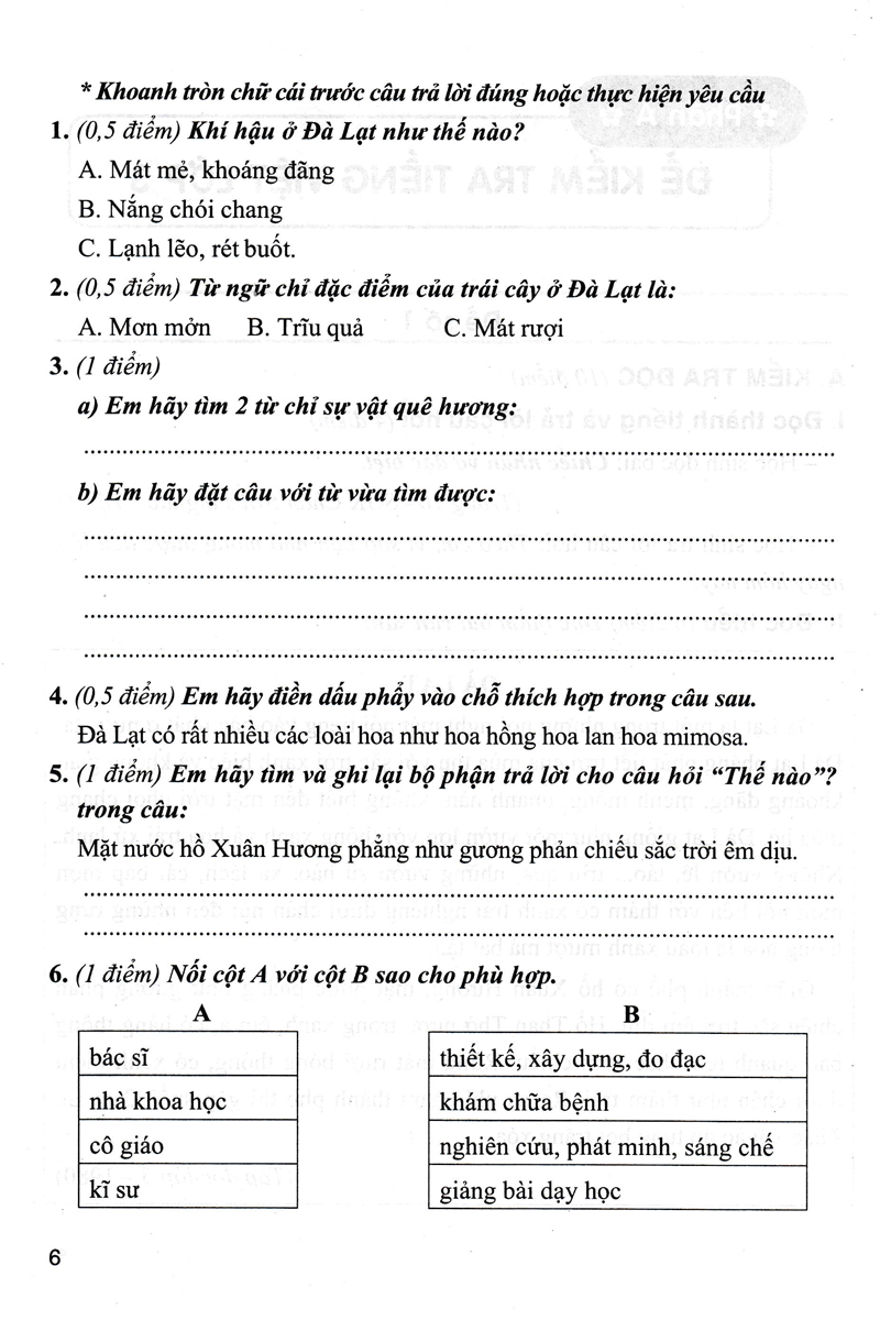 Sách bổ trợ - Bộ Đề Kiểm Tra Môn Tiếng Việt Lớp 3 (Dùng Kèm SGK Chân Trời Sáng Tạo)