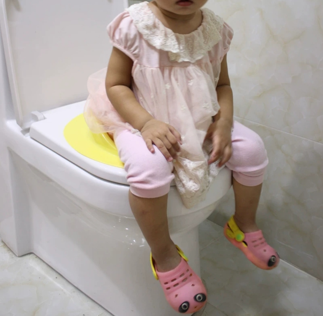 Nắp thu nhỏ bồn cầu cho bé dễ thương/Bệ ngồi toilet, bệ ngồi bồn cầu kèm mẩu chuyện Ehon Maru: Maru đi vệ sinh