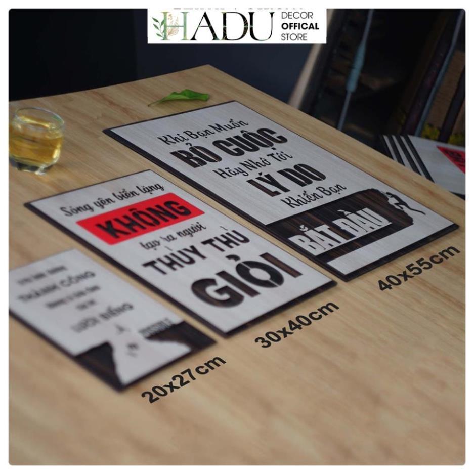 Tranh Gỗ tạo động lực, tranh slogan truyền cảm hứng - HaduDecor
