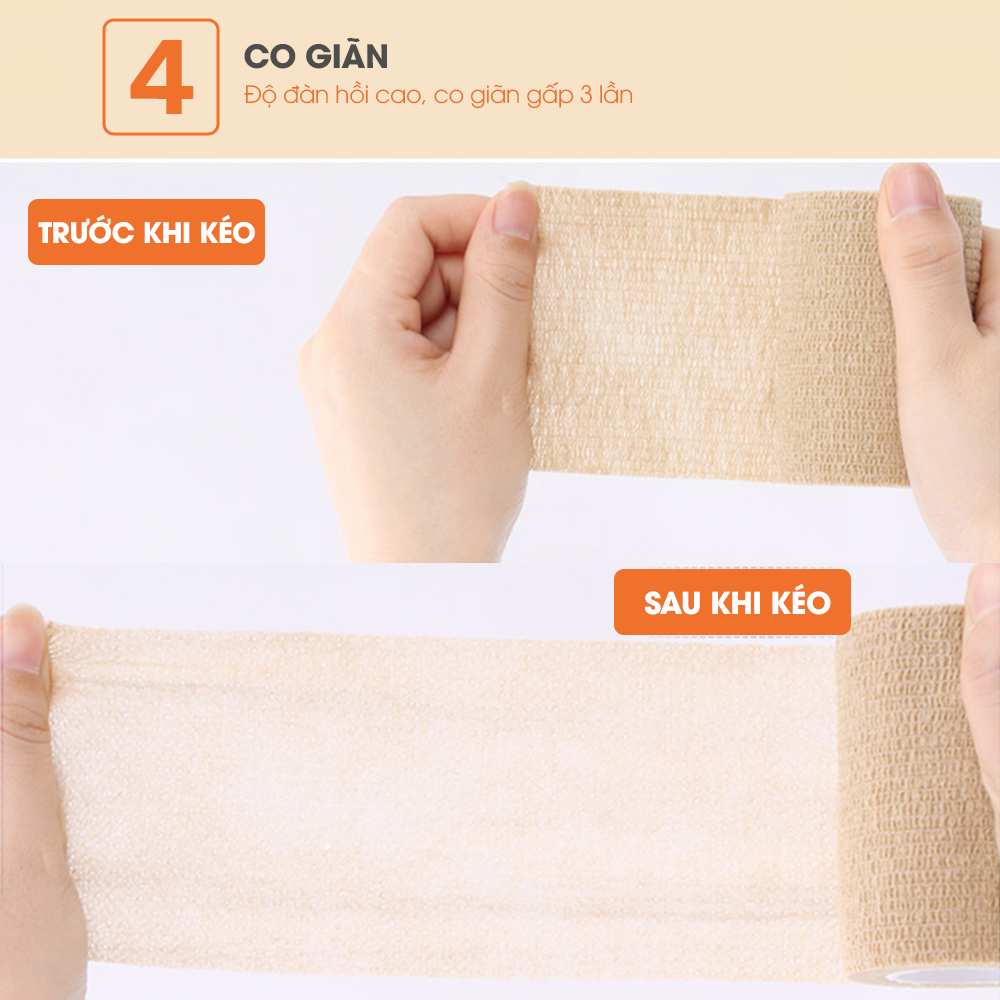 Băng thể thao đàn hồi GoodFit Gotape GT02 thành phần không chứa cao su, không gây dị ứng, dùng được cho vết thương hở, y tế