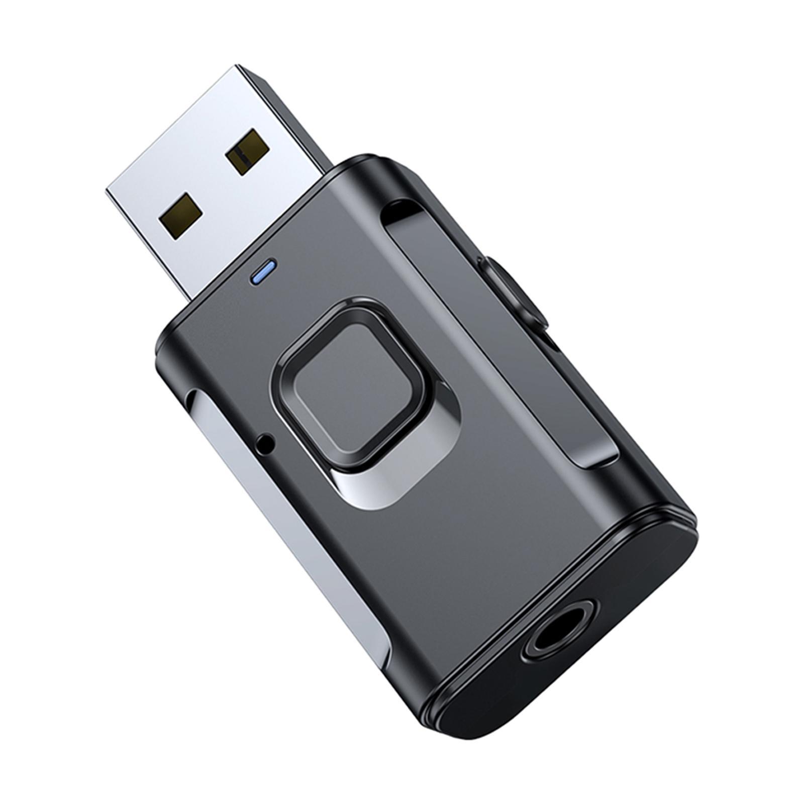 USB Bluetooth 5.0 Receiver 2 in1 Audio Receiver Adapter Low Latency USB Bluetooth Audio Adapter for PC TV Car Stereo