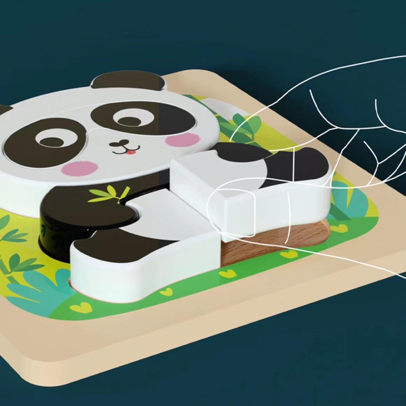 4Pcs Wooden Animal Puzzles with animals Patterns for 2 3+ Year Old Baby