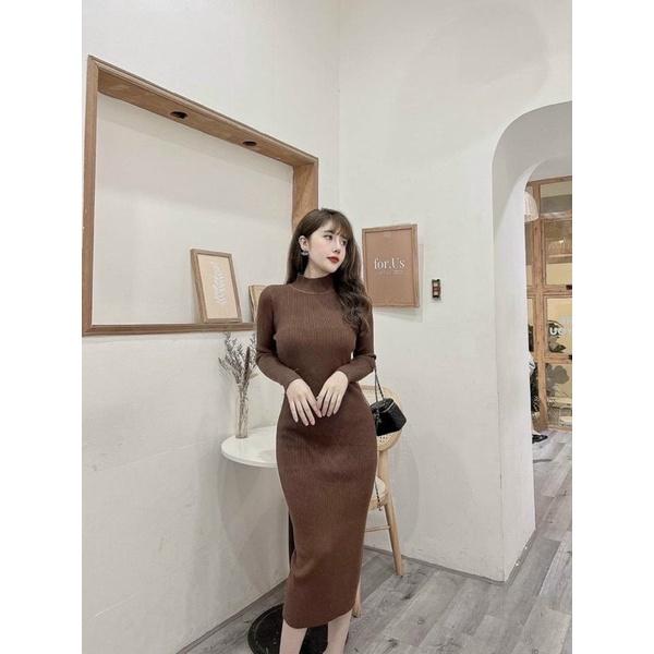 Váy len body dáng dài