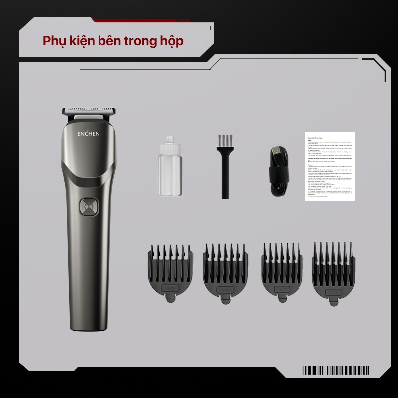 Tông đơ cắt tóc đa chức năng Xiaomi Enchen Beardo2 chất liệu thép không gỉ nhiều cữ linh hoạt - Hàng nhập khẩu