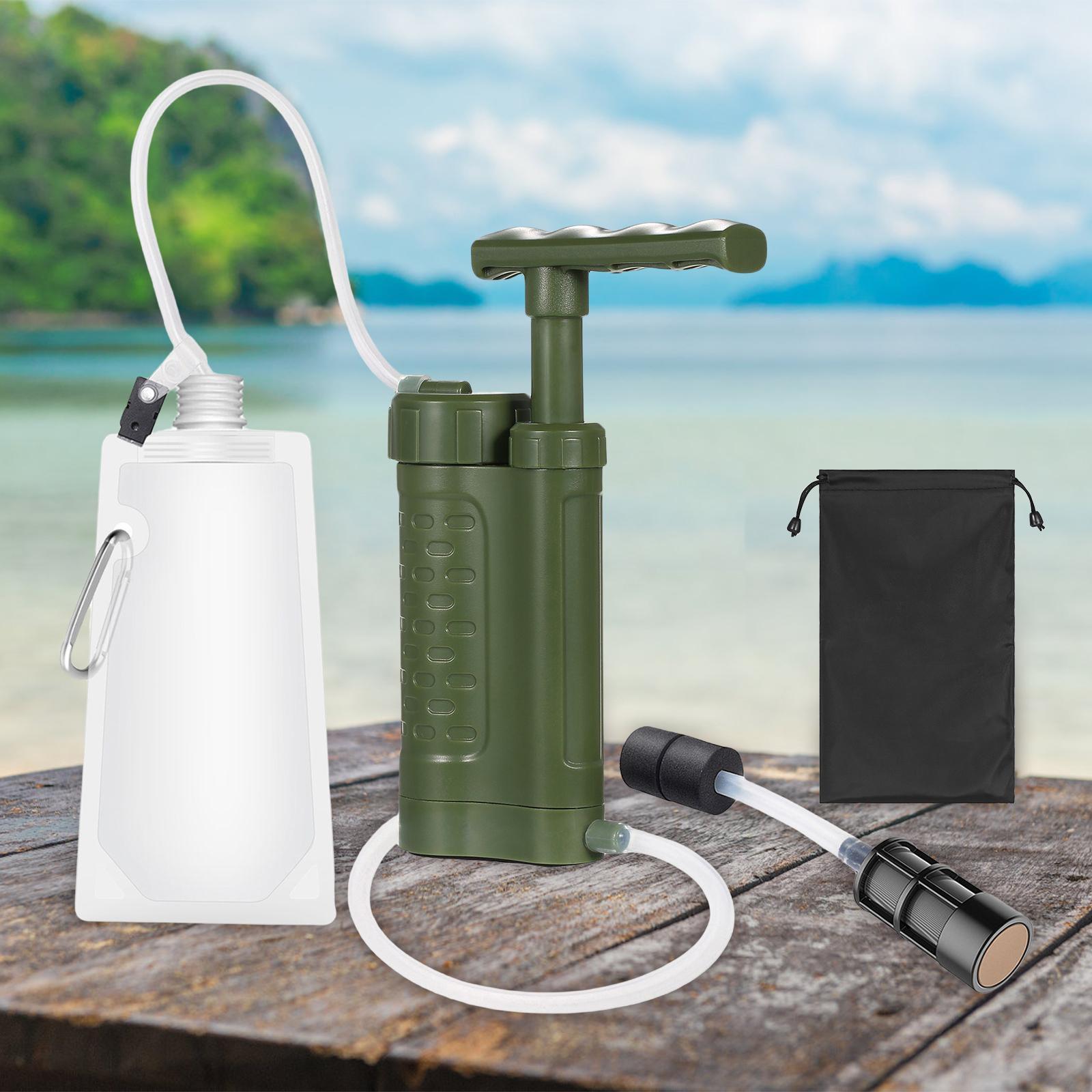 Water Purifier Pump, Water Filtration System with 0.01 Micron Water Filter Camping Emergency Survival Gear for Camping Hiking 1,200ml/min