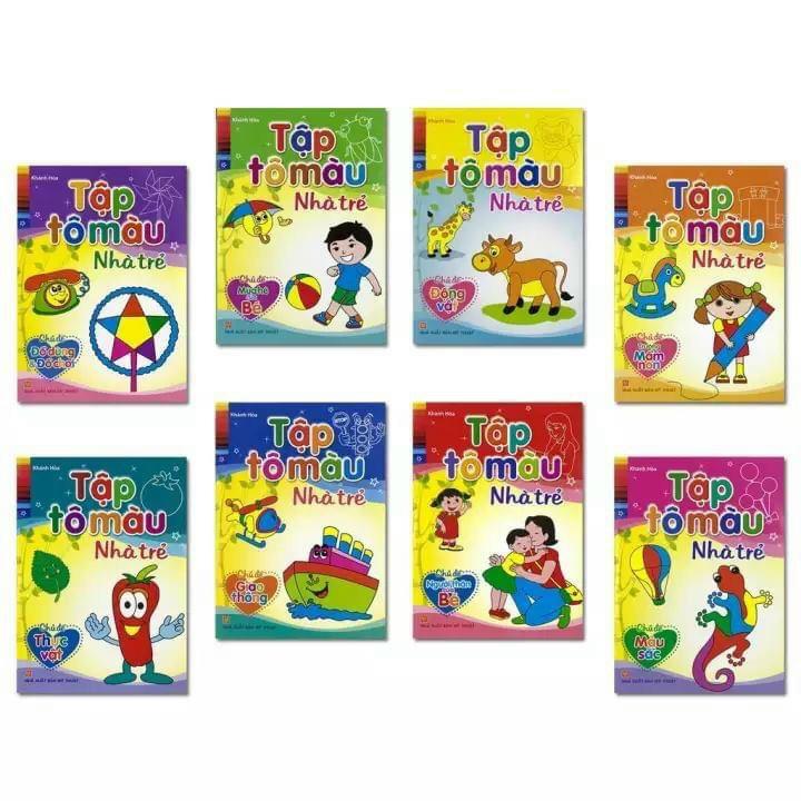 Bộ 8 set hình tô màu cho bé 8 chủ đề