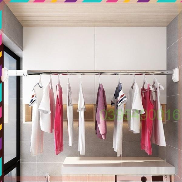 Thanh Treo Quần Áo Treo Rèm Nhà Tắm Rút Gọn Đa Năng Không Cần Khoan Vít