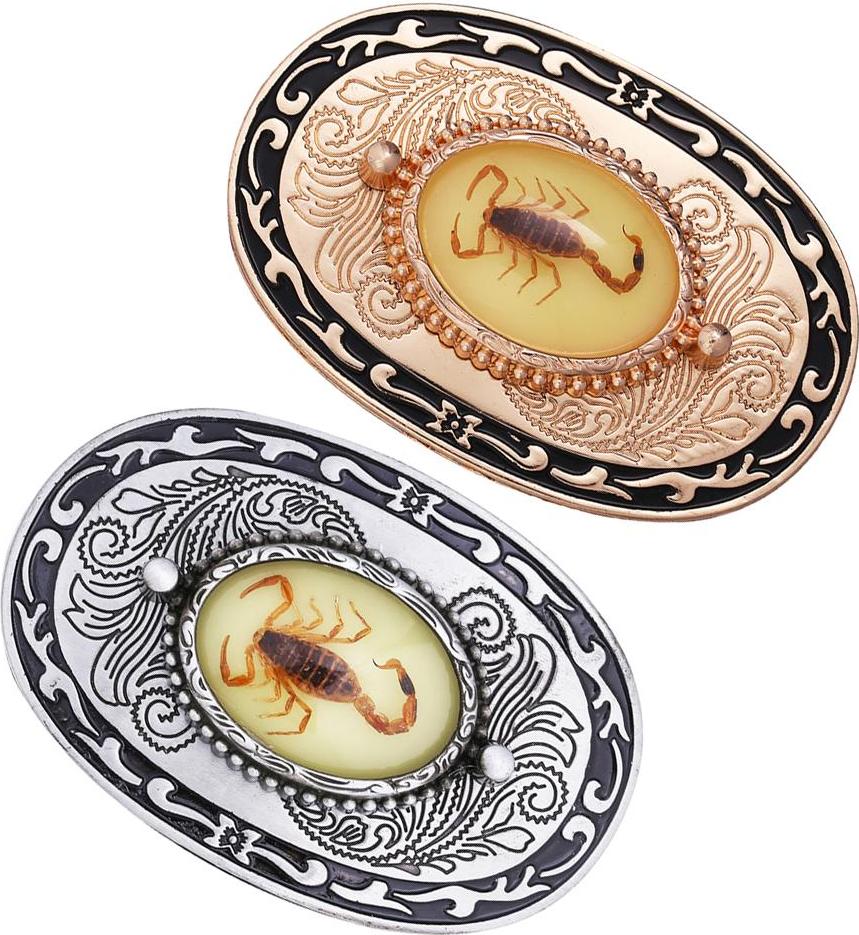 Men\'s Western Scorpion Belt Buckle Alloy Classic Buckle for Leather Belts