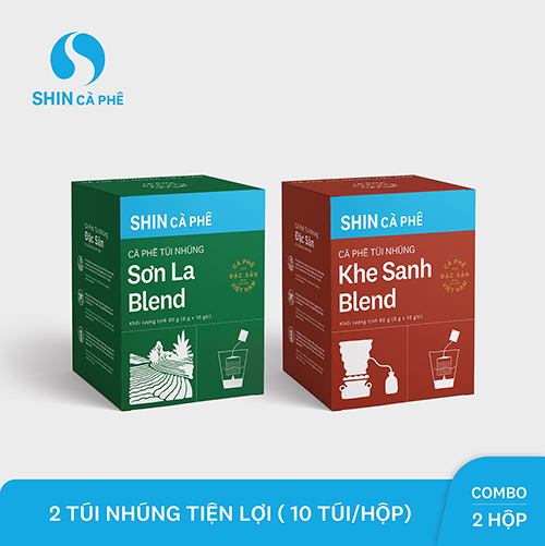 SHIN Cà Phê - Combo Cà phê Túi Nhúng Sơn La và Khe Sanh hộp 10 gói