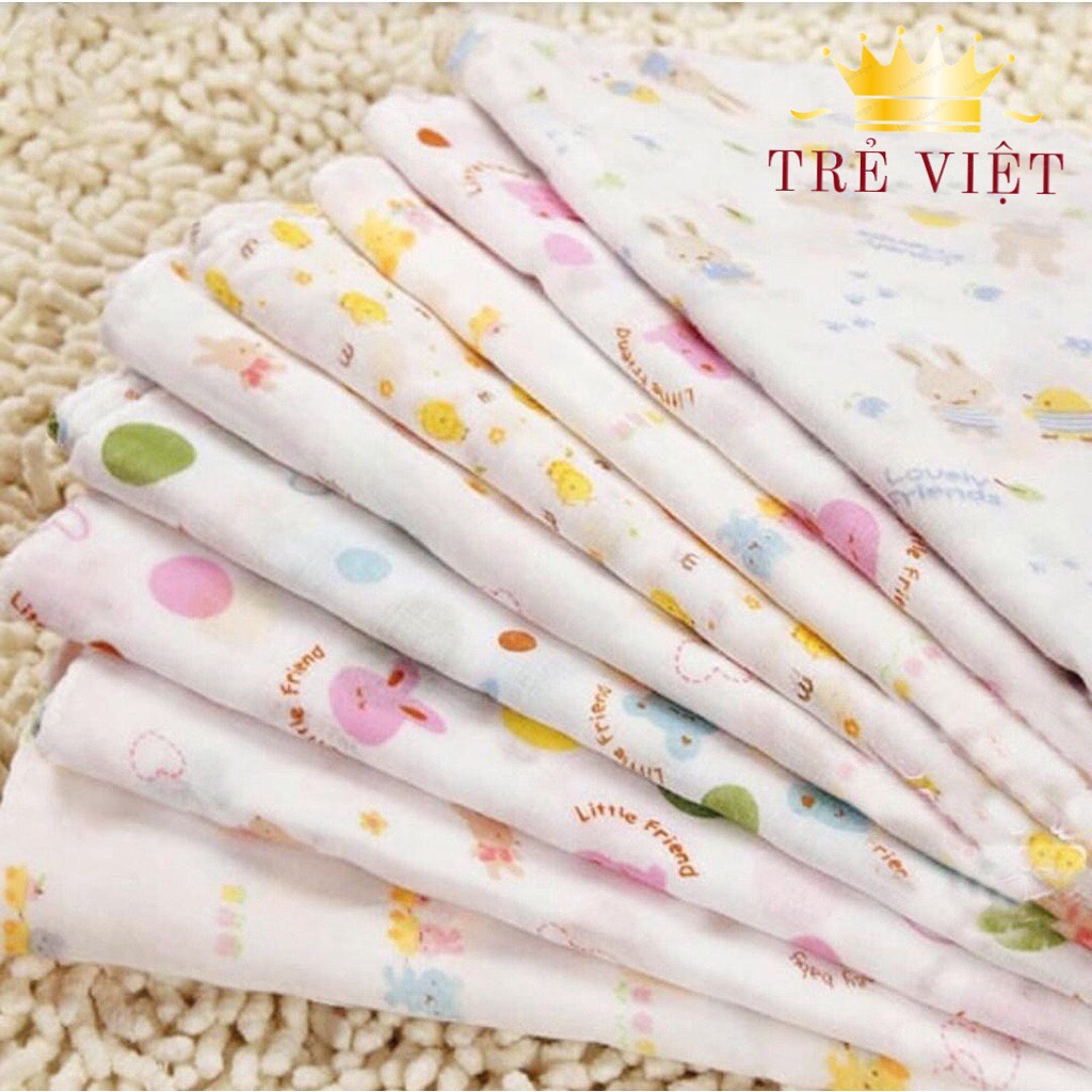 Combo 10 khăn xô cho bé, khăn sữa sơ sinh xuất nhật, chất liệu vải cotton 100% rất mềm mại, an toàn cho làn da của bé.