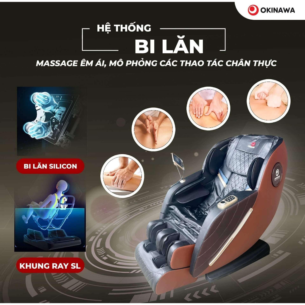 GHẾ MASSAGE OKINAWA OS 336 - CÔNG NGHỆ MASSAGE 3D