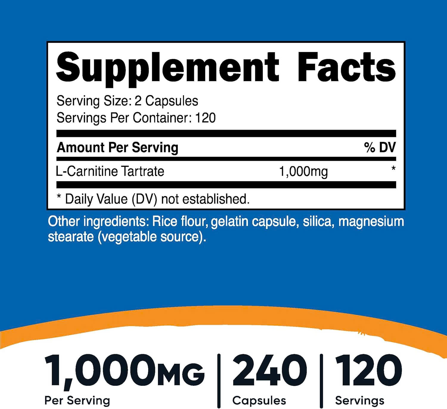 Viên Uống Giảm Mỡ Nutricost L-Carnitine Tartrate (1000mg), Hỗ Trợ Đốt Mỡ, Bổ Sung Năng Lượng